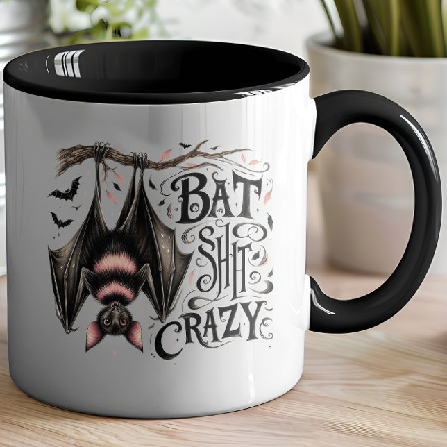Eerie Arboreal Bat Deco Tasse (Crazy like a bat!)