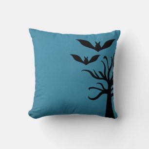 Eerie Bats Halloween Kissen, blau Kissen