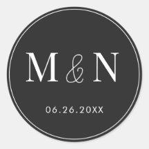 Eerie Black and White Monogram Wedding