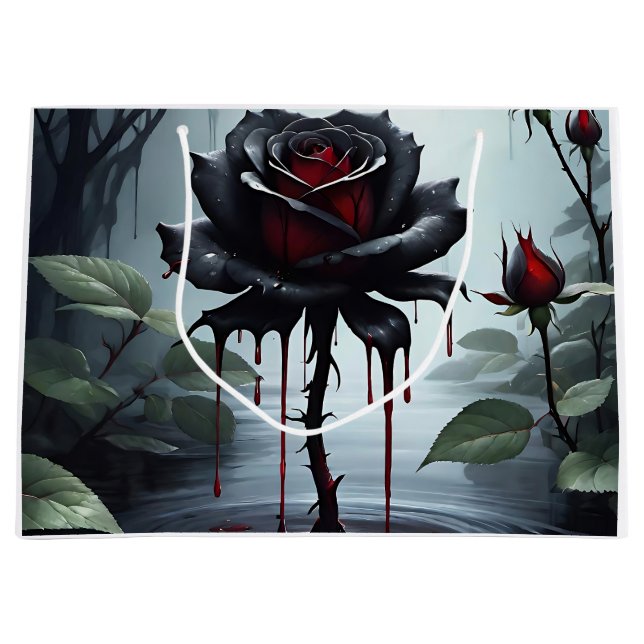 Eerie Black Rose Große Geschenktüte (Vorderseite)