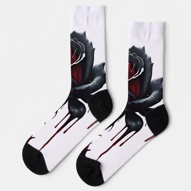 Eerie Black Rose Socken (Linkes Detail)