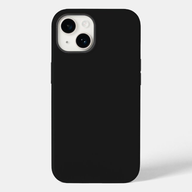 Eerie Black Solid Color Case-Mate iPhone 14 Hülle (Rückseite)