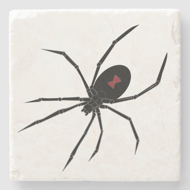 Eerie Black Widow Spider Steinuntersetzer (Vorderseite)