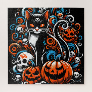Eerie Cat Skulls Halloween
