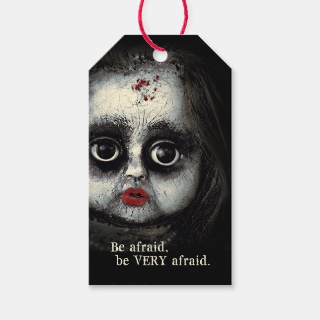 Eerie Creepy Doll Be Afraween Halloween Geschenkanhänger (Vorderseite)