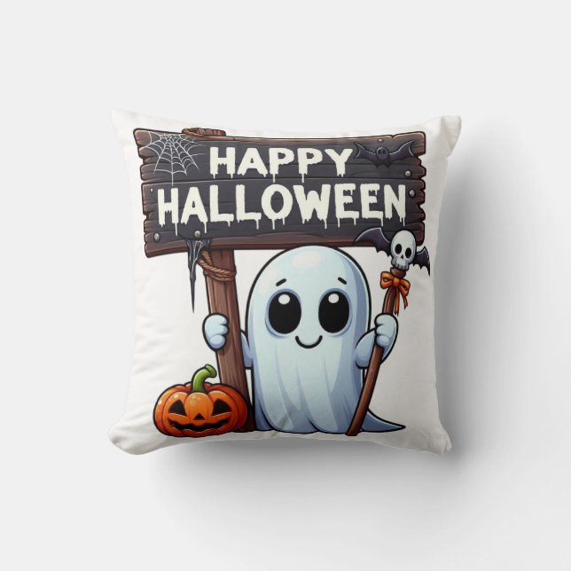 Eerie Echoes: Ein Halloween-Male | Kissen (Vorderseite)