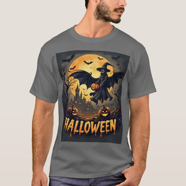 Eerie Elegance: Halloween Mystique T-Shirt (Vorderseite)