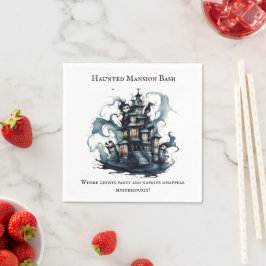 Eerie Elegance: Spuk Herrenhaus-Bash Halloween Serviette