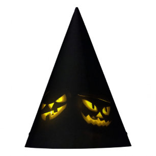 Eerie gelb leuchten Kürbisgesicht Halloween Partyhütchen