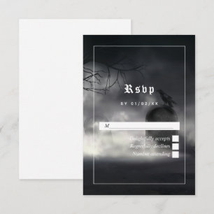 Eerie Gothic Wedding RSVP Card Karte