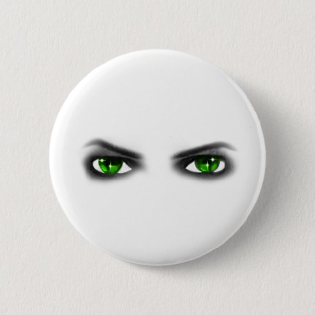 Eerie Green Eyes Button (Vorderseite)