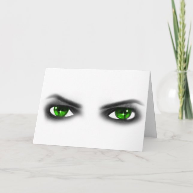 Eerie Green Eyes Karte (Vorderseite)