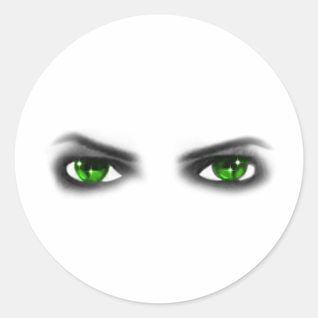 Eerie Green Eyes Runder Aufkleber (Vorderseite)