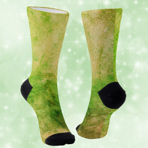 Eerie Green Yellow Abstract Design Wasserfarben-Lo Socken