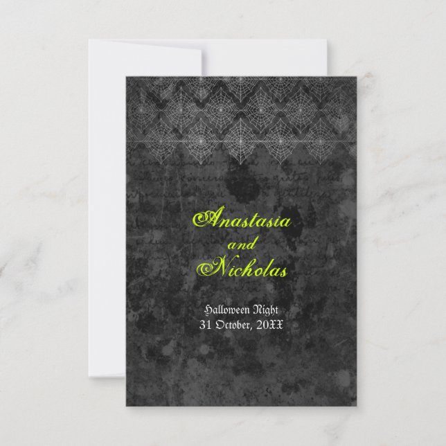 Eerie Halloween Hochzeitskarte RSVP Karte (Vorderseite)