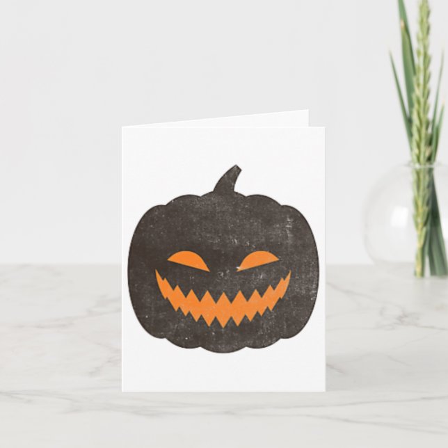 Eerie Halloween Jack-o-lantern Pumpkin Karte (Vorderseite)