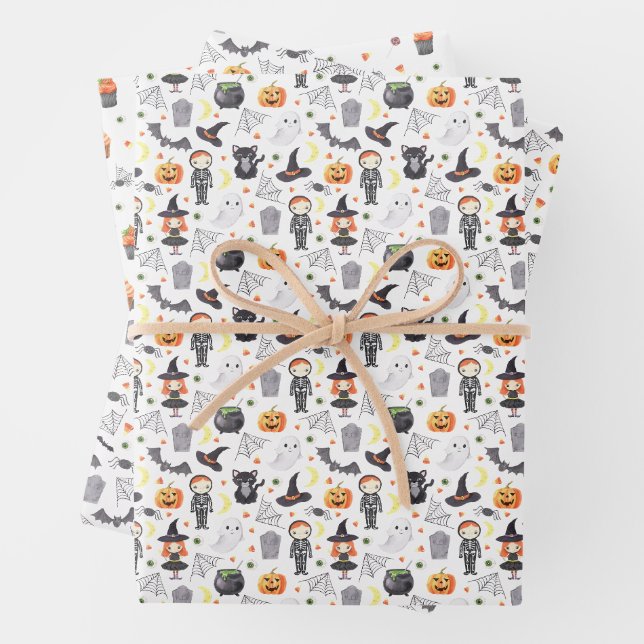 Eerie Night Spooky Halloween Muster Geschenkpapier Set (Beispiel)