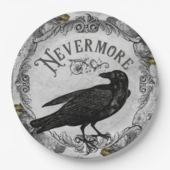 Eerie Raven Halloween-Party Horror Pappteller (Vorderseite)