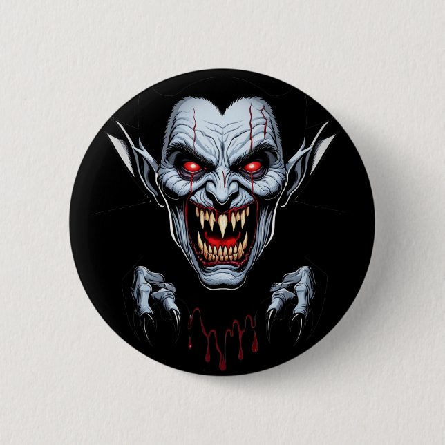 Eerie Vampire Face Button (Vorderseite)