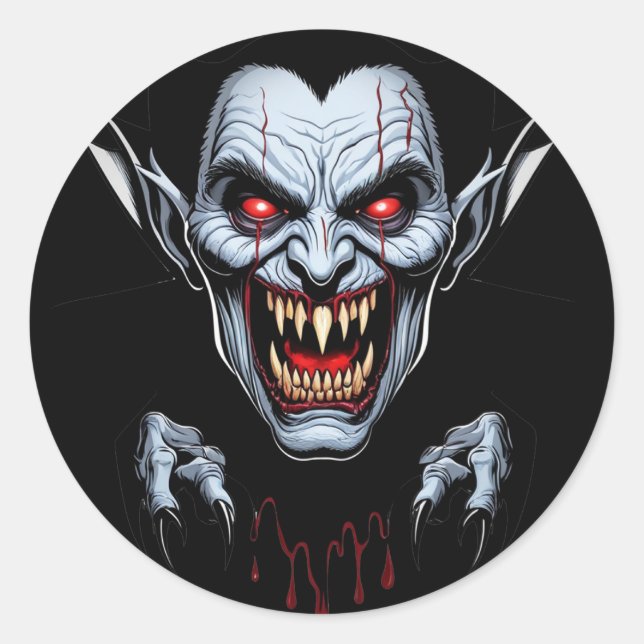 Eerie Vampire Face Sticker (Vorderseite)