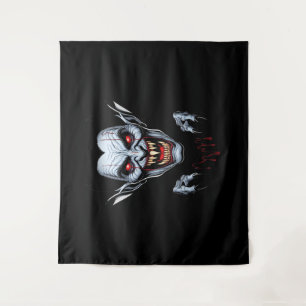 Eerie Vampire Face Tapestry Wandteppich