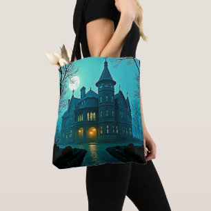 Eerie Viktorianisch Mansion Moonlight Tasche