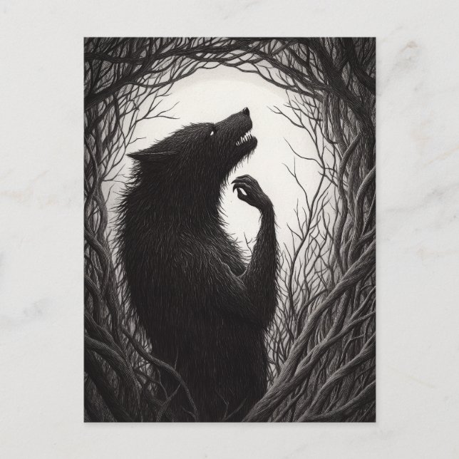 Eerie Werewolf Postkarte (Vorderseite)