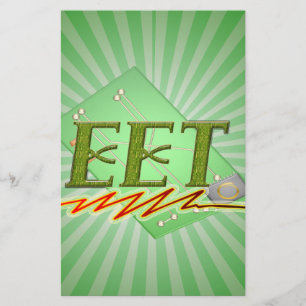 EET - LOGO DER ELEKTRISCHEN TECHNOLOGIE DES MOTORS BRIEFPAPIER