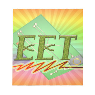 EET - LOGO DER ELEKTRISCHEN TECHNOLOGIE DES MOTORS NOTIZBLOCK