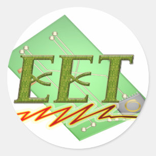 EET - LOGO DER ELEKTRISCHEN TECHNOLOGIE DES MOTORS RUNDER AUFKLEBER