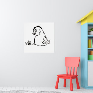 Eeyore Blick auf seinen Schwanz Schwarz-Weiß-Poste Poster