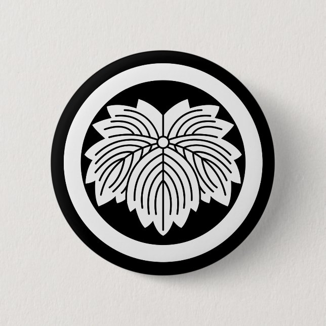 Efeu aus Nadelblättern im Kreis Button (Vorderseite)