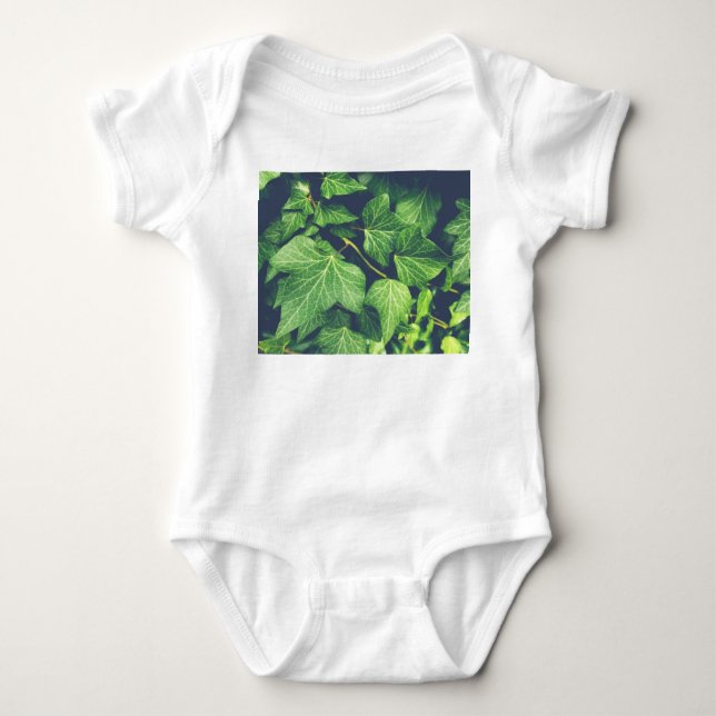 Efeu-Blatt-Grün verlässt Baby-Bodysuit Baby Strampler (Vorderseite)
