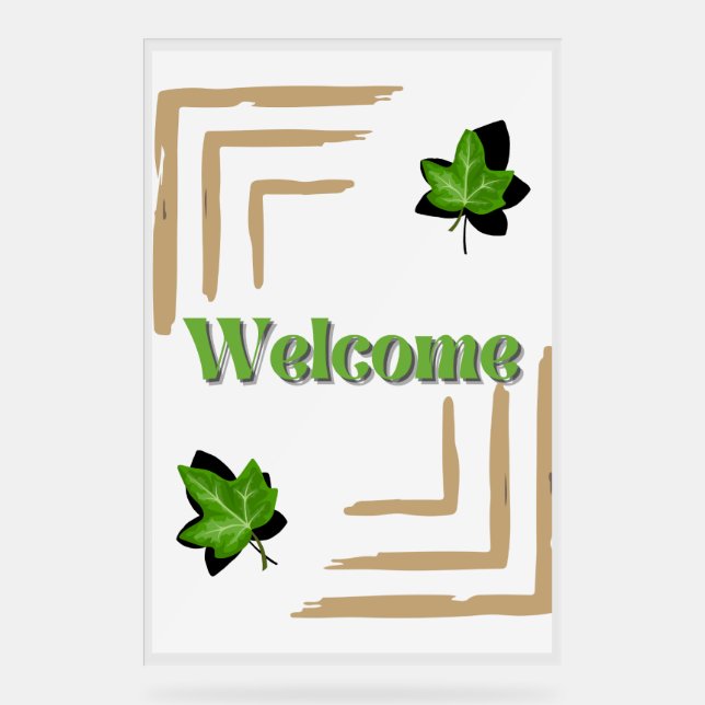 Efeu des Hochzeitszeichens Acrylschild (Vorderseite)