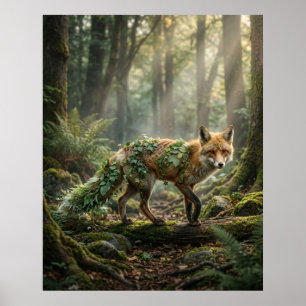 Efeu Fuchs Waldzauber Poster