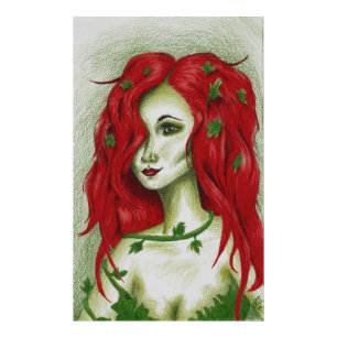 Efeu-Nymphe Rotschopf Fantasy Original Kunst Foto 