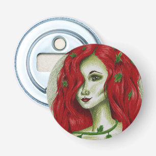 Efeu-Nymphe Rotschopf Frau Pixie Fantasy-Kunst Flaschenöffner