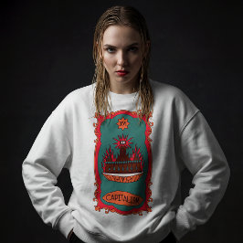 Eff Capitalism Burn It Tarot Card Tower Symbol Sweatshirt