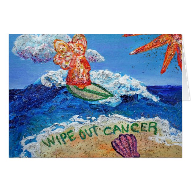 Effacer Cancer Angel Art Cartes de voeux personnal (Devant horizontal)