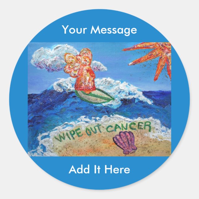 Effacer le cancer Ange Art autocollants (Devant)