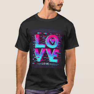 Effekt der digitalen Glitch-Liebe T-Shirt