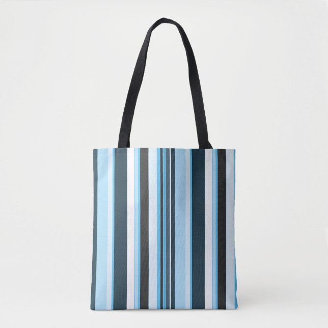 Effektive Cyan Contemporary Vertikal Stripes Tasche (Vorderseite)