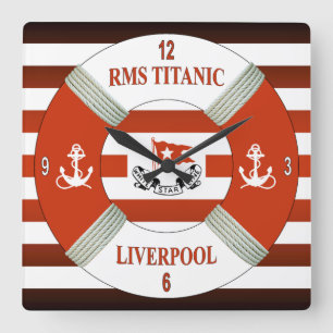 Effektivwert titanisches ~ Liverpool ~ Southampton Quadratische Wanduhr
