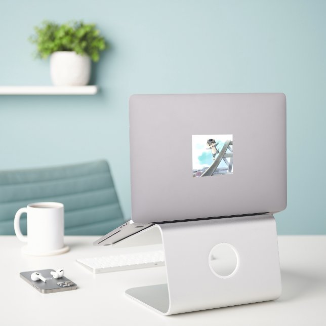 Effel Tower Vinyl Sticker - (verschiedene Größen) (Laptop auf Schreibtisch)