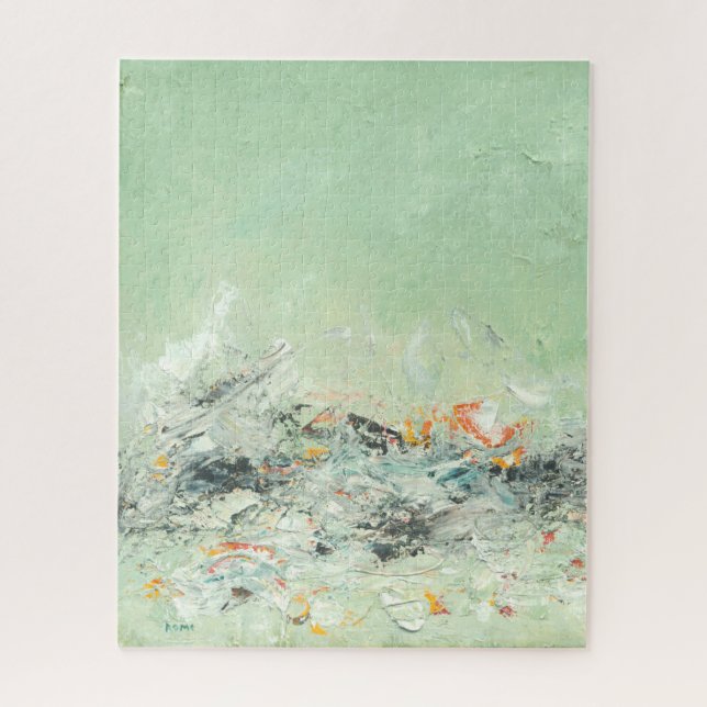Effervesce - grüne minimalistische abstrakte Kunst (Vertikal)