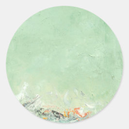 Effervesce - grüne minimalistische abstrakte Kunst Runder Aufkleber