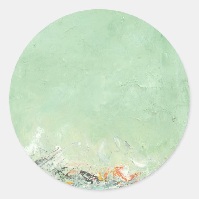 Effervesce - grüne minimalistische abstrakte Kunst Runder Aufkleber (Vorderseite)