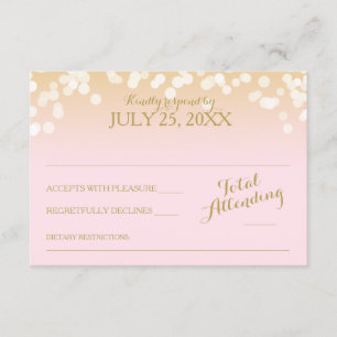 Effet Bokeh rose et or RSVP