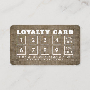Effet Burlap - Carte de fidélité