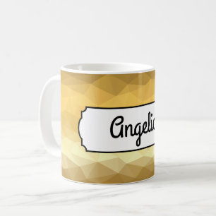 Effet doré géométrique tasse de nom personnalisée